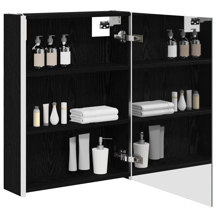 Badkamer spiegelkast Zwart Eiken 53,5 x 15,5 x 70 cm