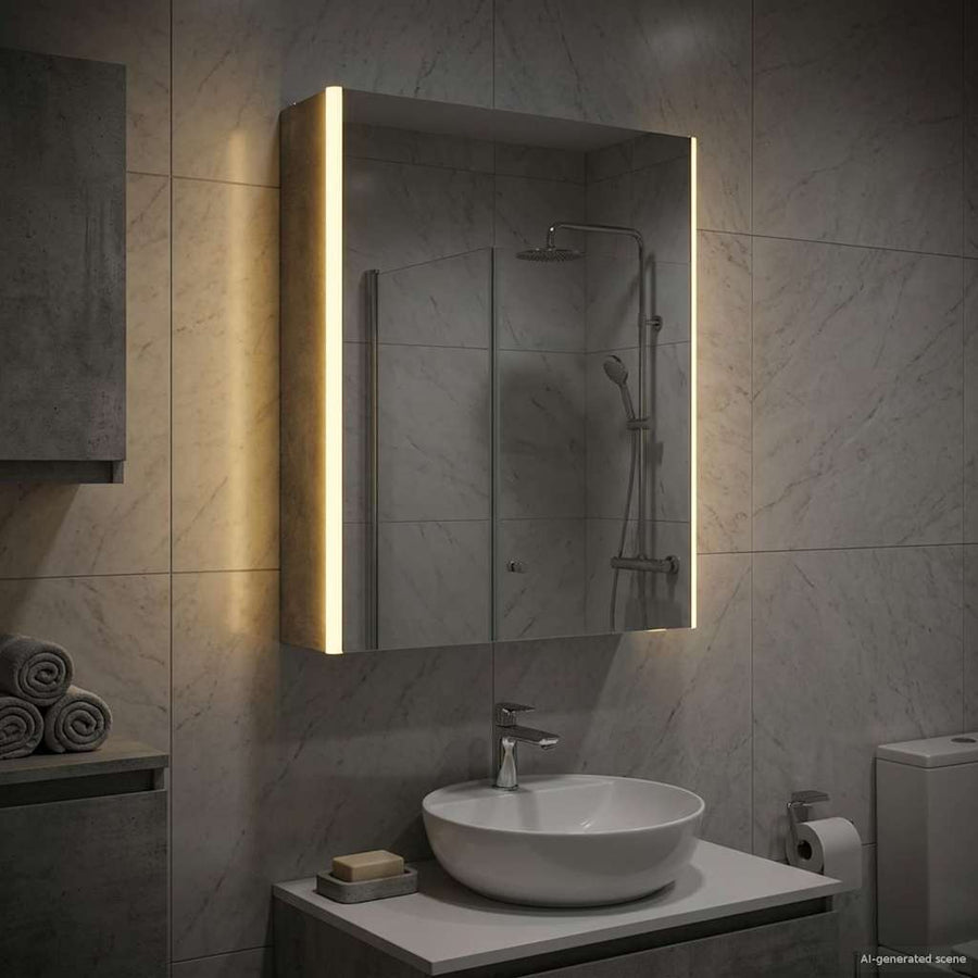 Badkamer spiegelkast Beton Grijs 53,5 x 15,5 x 70 cm