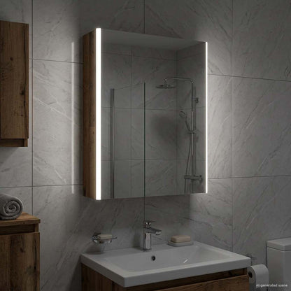 Badkamer spiegelkast Oudhout 53,5 x 15,5 x 70 cm Bewerkt hout