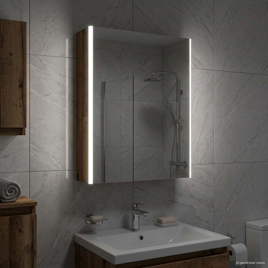 Badkamer spiegelkast Oudhout 53,5 x 15,5 x 70 cm Bewerkt hout
