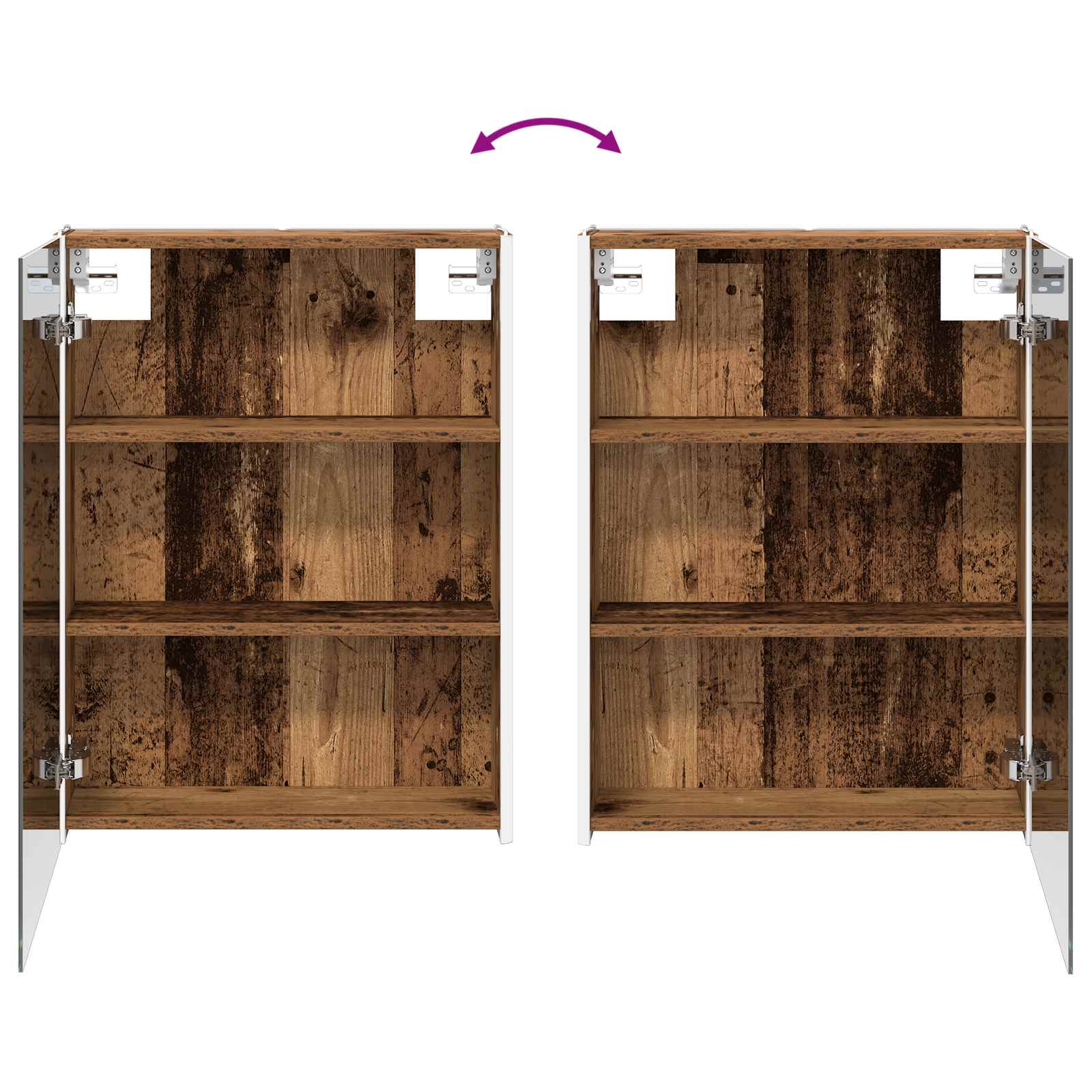 Badkamer spiegelkast Oudhout 53,5 x 15,5 x 70 cm Bewerkt hout