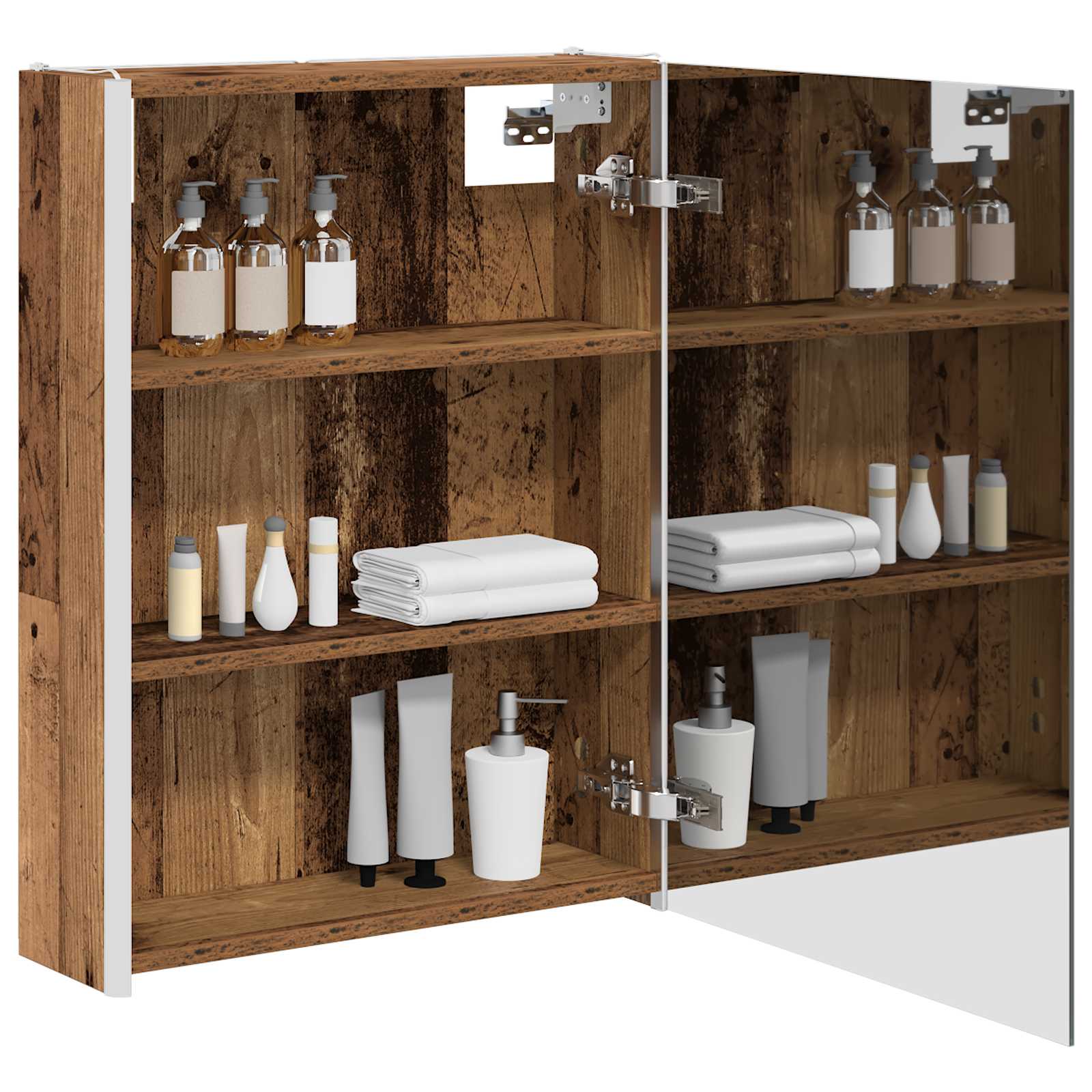Badkamer spiegelkast Oudhout 53,5 x 15,5 x 70 cm Bewerkt hout