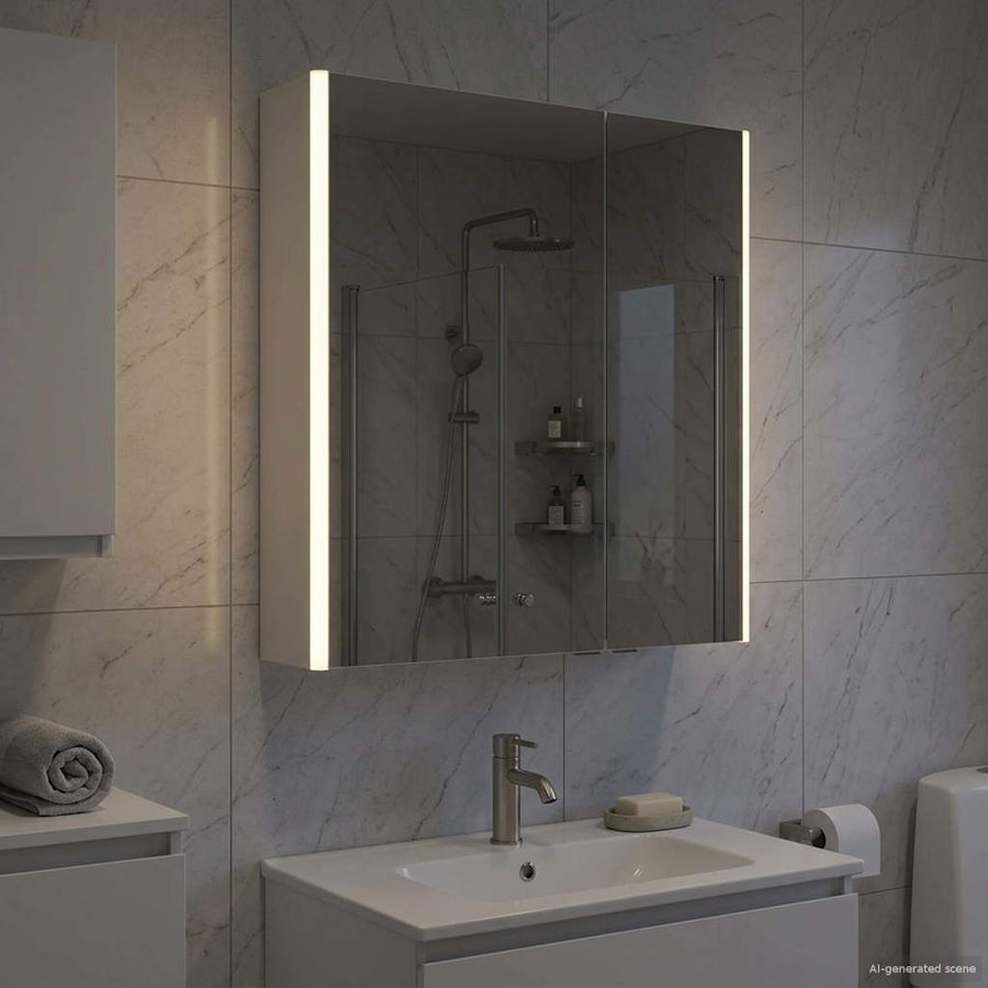 Badkamer spiegelkast voor Wit 63,5 x 15,5 x 70 cm Bewerkt hout