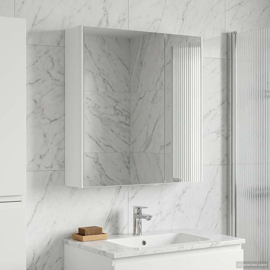 Badkamer spiegelkast voor Wit 63,5 x 15,5 x 70 cm Bewerkt hout