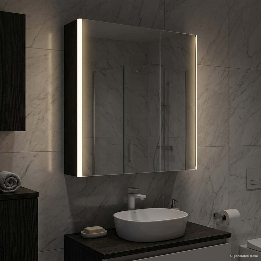 Badkamer spiegelkast Zwart Eiken 63,5 x 15,5 x 70 cm
