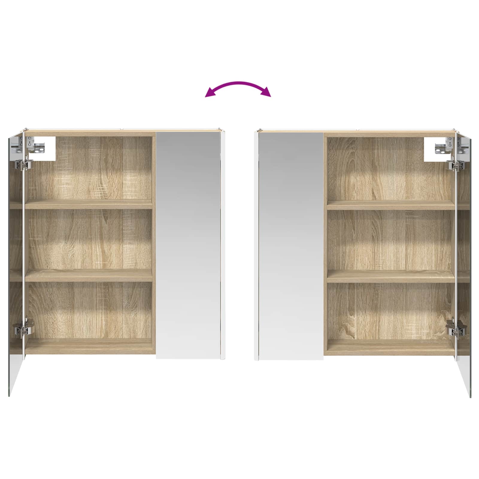 Badkamer spiegelkast Sonoma Eiken 63,5 x 15,5 x 70 cm
