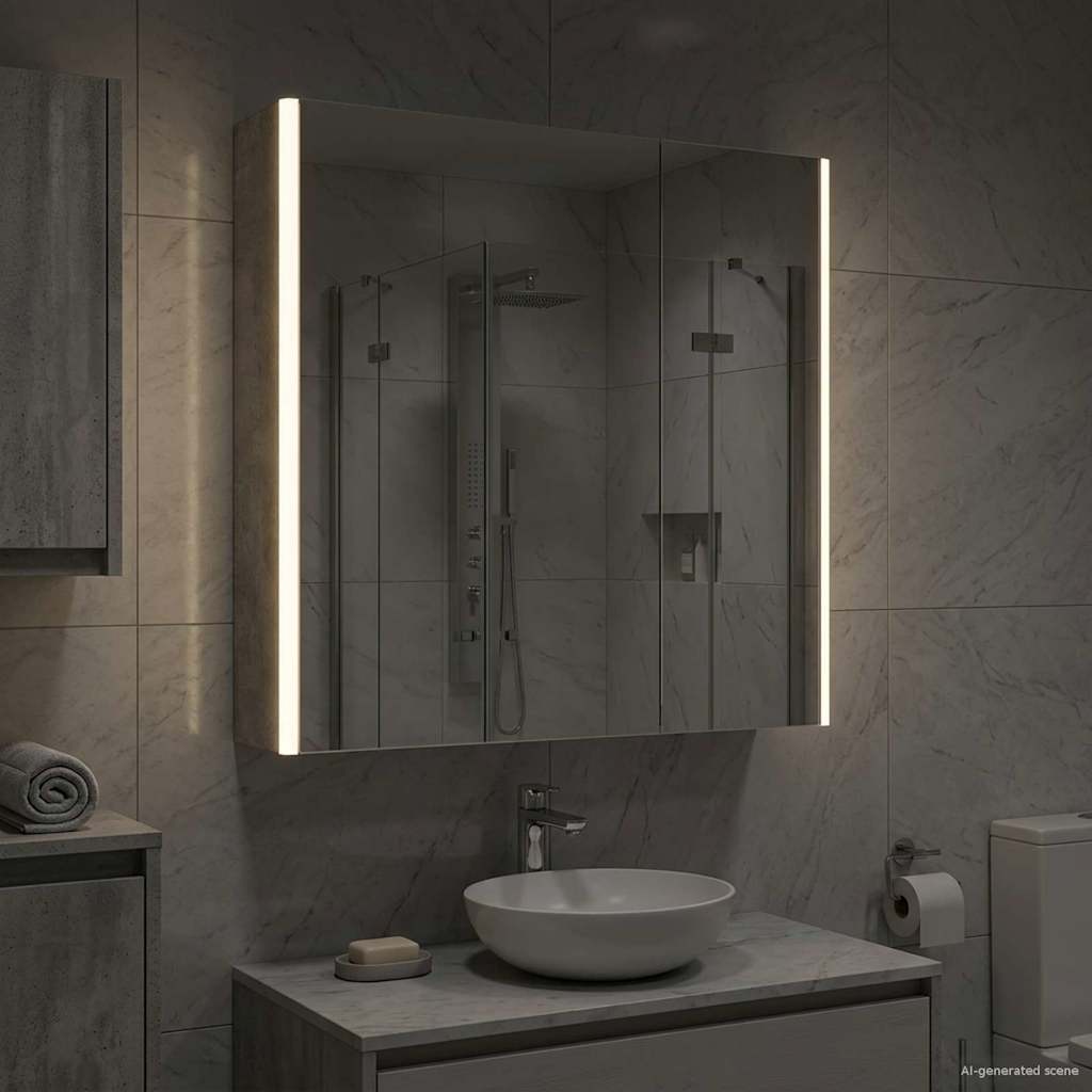 Badkamer spiegelkast Beton Grijs 63,5 x 15,5 x 70 cm
