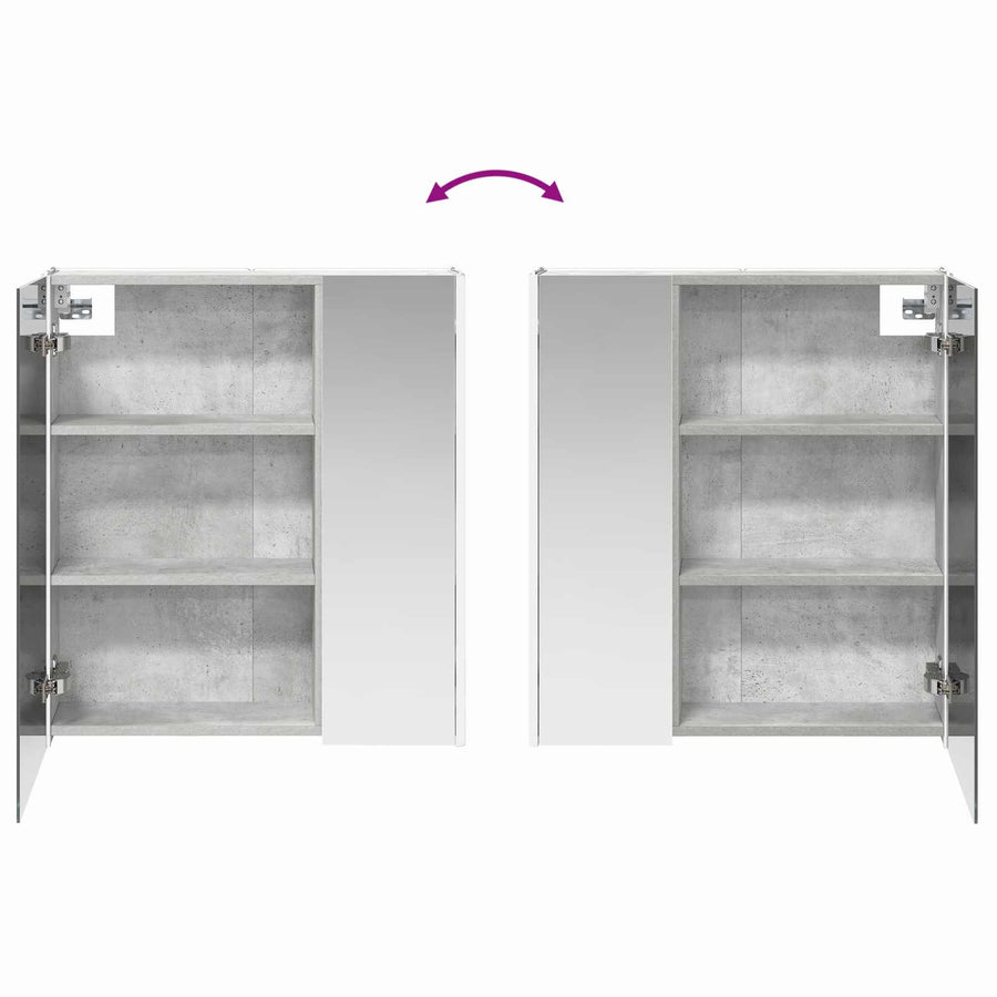Badkamer spiegelkast Beton Grijs 63,5 x 15,5 x 70 cm