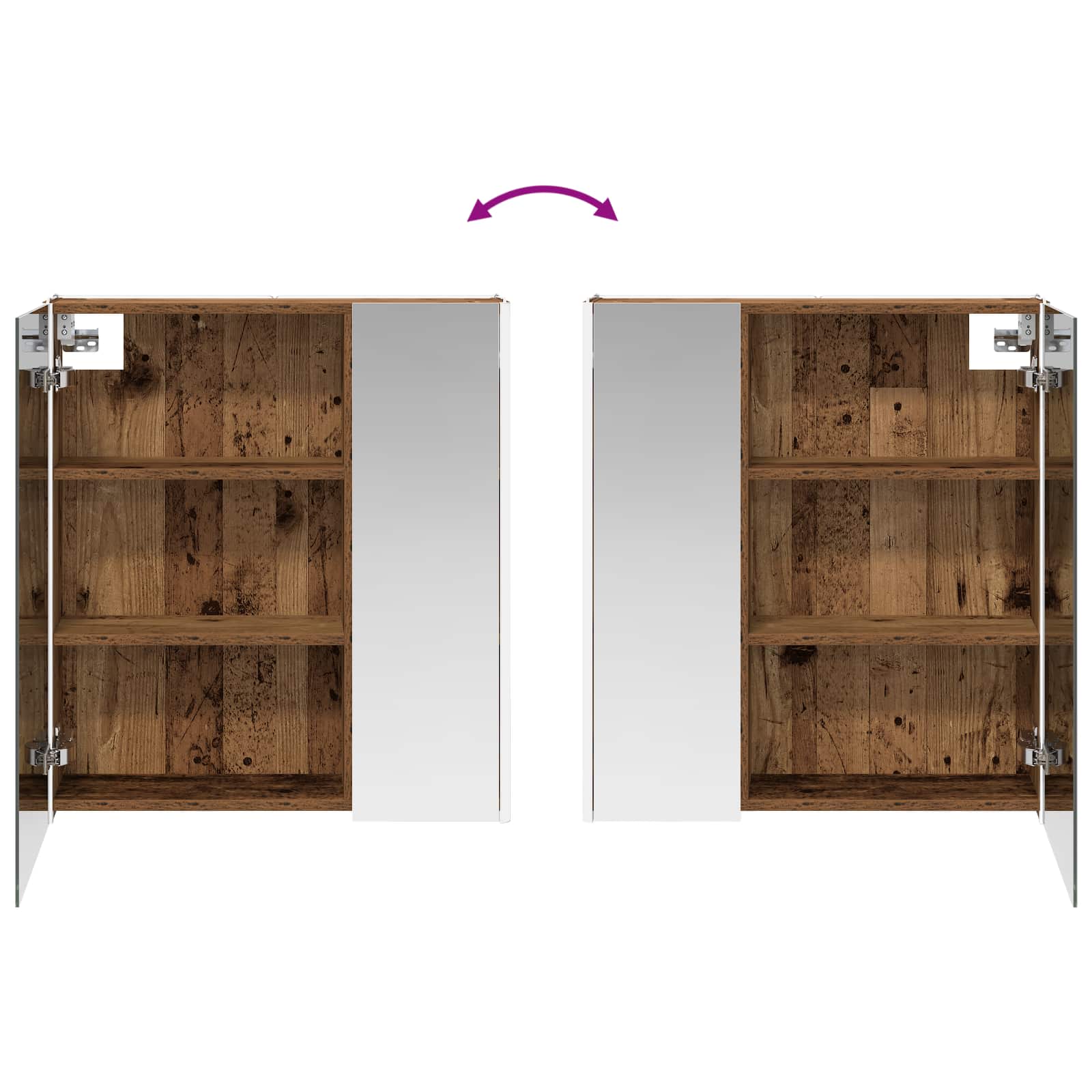 Badkamer spiegelkast Oudhout 63,5 x 15,5 x 70 cm Bewerkt hout