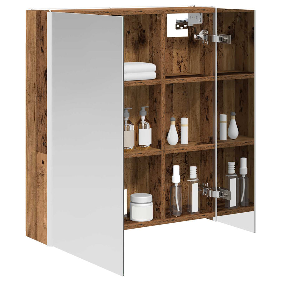 Badkamer spiegelkast Oudhout 63,5 x 15,5 x 70 cm Bewerkt hout