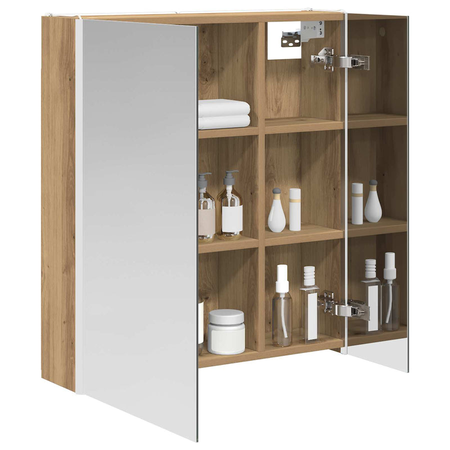 Badkamer spiegelkast Ambachtelijk eiken 63,5 x 15,5 x 70 cm