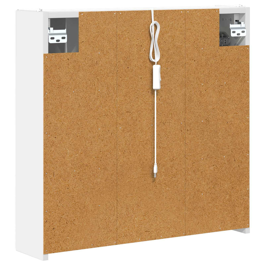 Badkamer spiegelkast Wit 63,5 x 15,5 x 60,5 cm Bewerkt hout