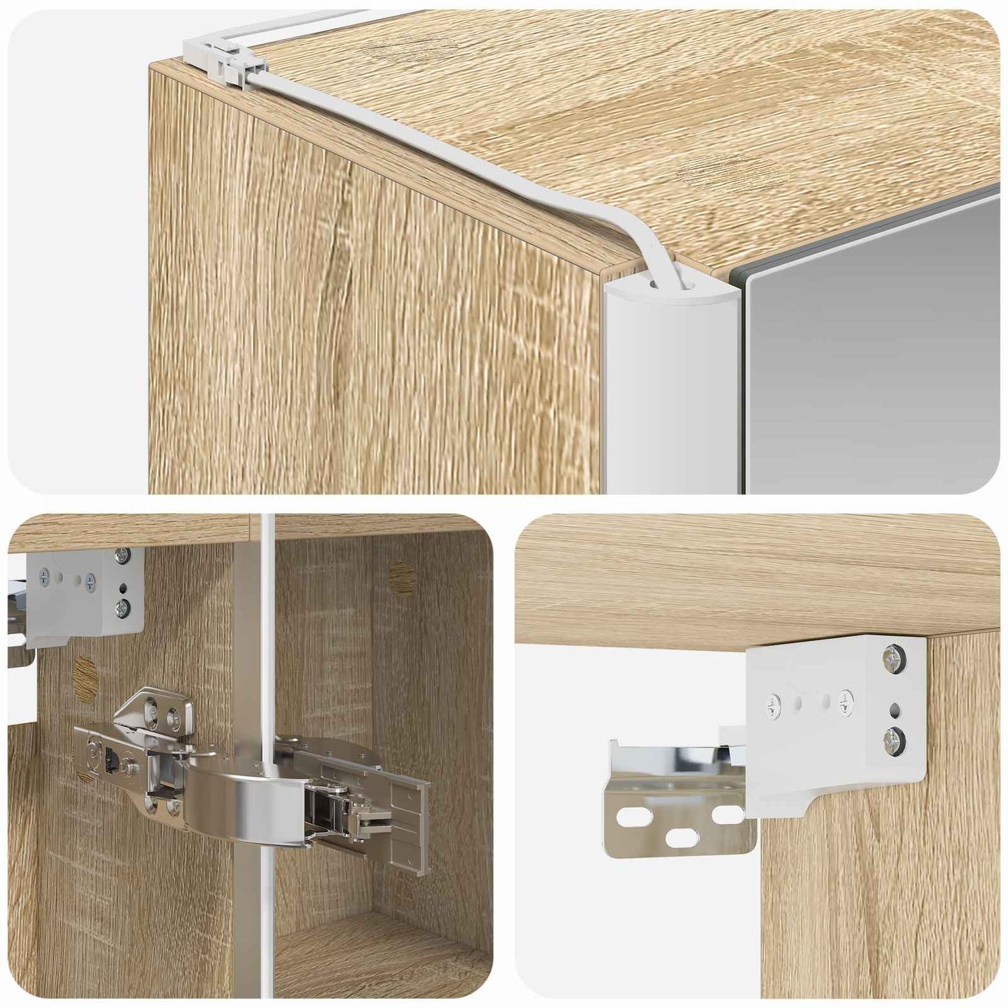 Badkamer spiegelkast Sonoma Eiken 63,5 x 15,5 x 60,5 cm