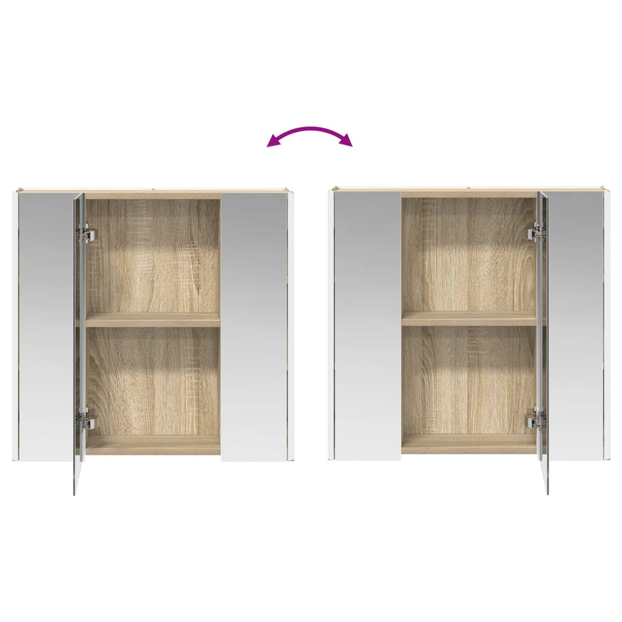Badkamer spiegelkast Sonoma Eiken 63,5 x 15,5 x 60,5 cm