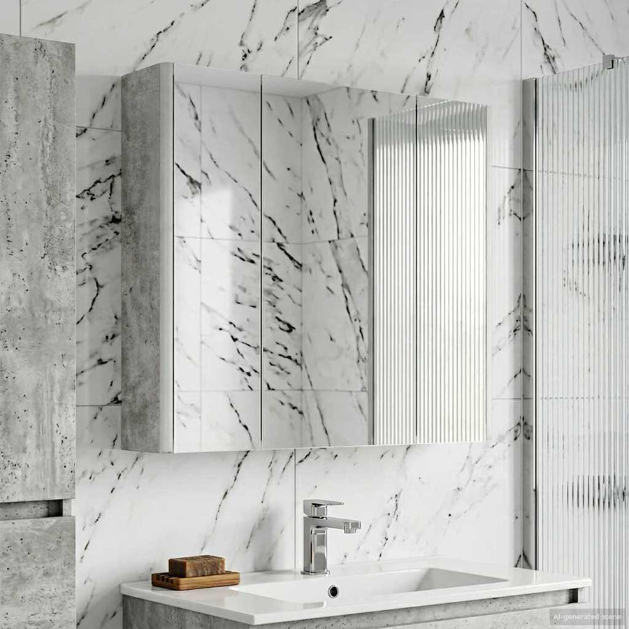 Badkamer spiegelkast Beton Grijs 63,5 x 15,5 x 60,5 cm