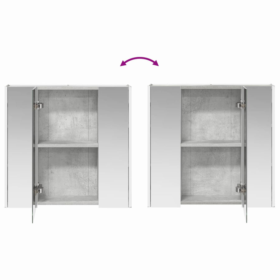 Badkamer spiegelkast Beton Grijs 63,5 x 15,5 x 60,5 cm