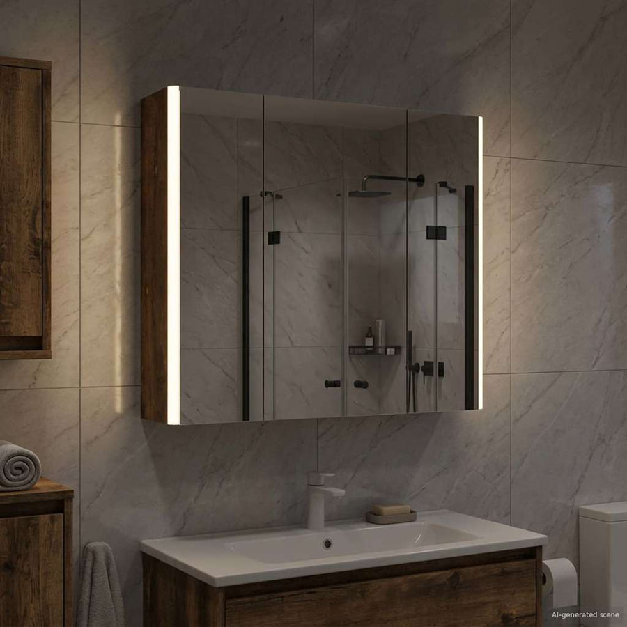 Badkamer spiegelkast Gerookt eiken 63,5 x 15,5 x 60,5 cm