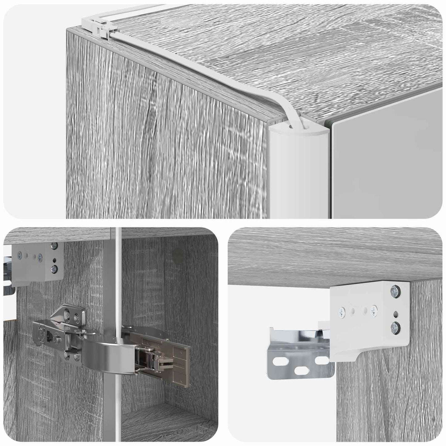 Badkamer spiegelkast Grijs Sonoma 63,5 x 15,5 x 60,5 cm