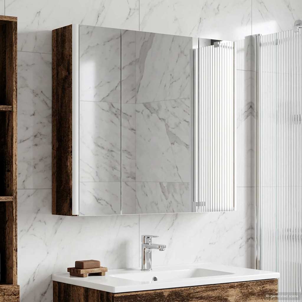Badkamer spiegelkast Oudhout 63,5 x 15,5 x 60,5 cm Bewerkt hout