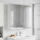 Badkamer spiegelkast 73,5x15,5x70 cm wit bewerkt hout