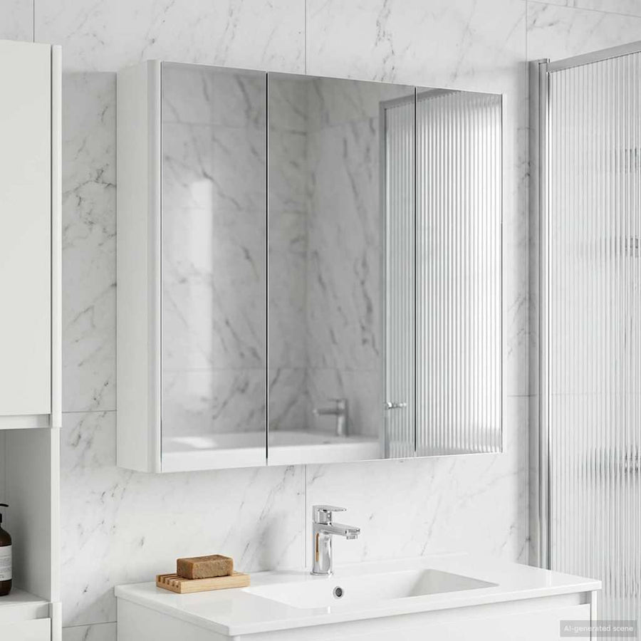 Badkamer spiegelkast Wit 73,5 x 15,5 x 70 cm Bewerkt hout
