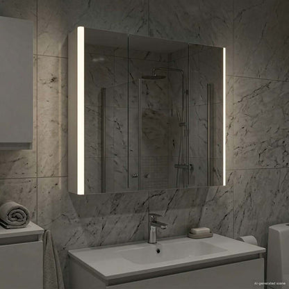 Badkamer spiegelkast Wit 73,5 x 15,5 x 70 cm Bewerkt hout