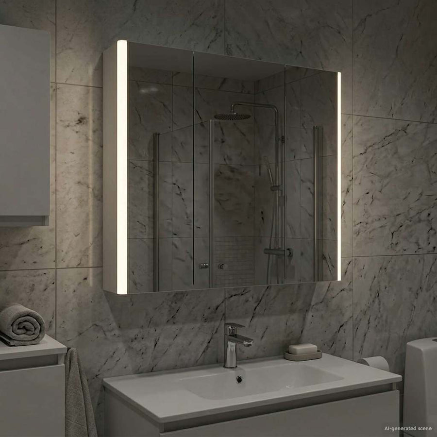 Badkamer spiegelkast Wit 73,5 x 15,5 x 70 cm Bewerkt hout