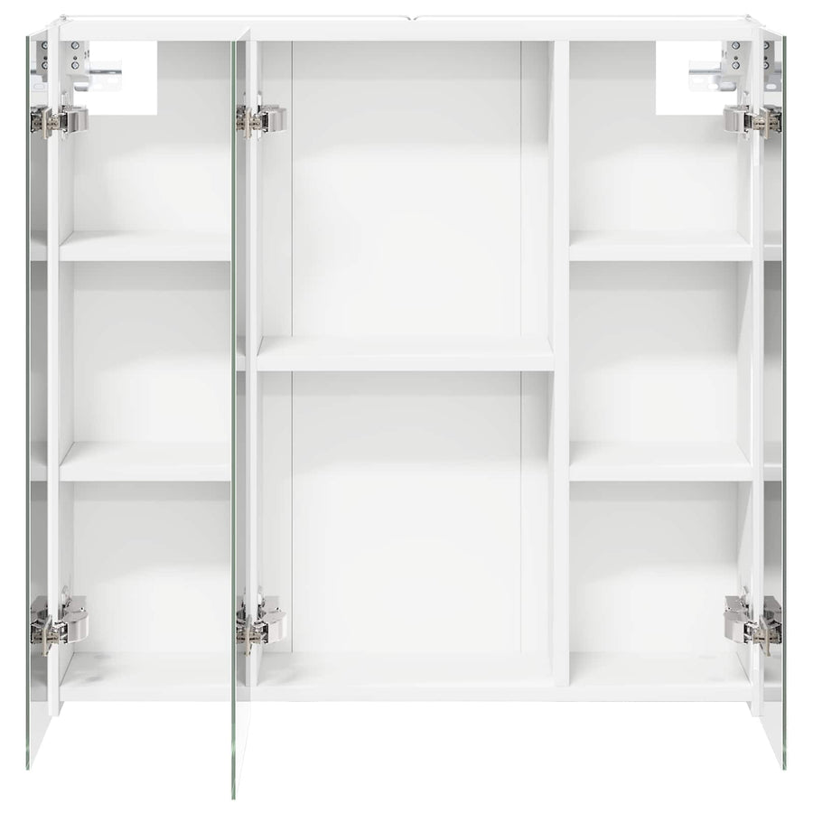 Badkamer spiegelkast Wit 73,5 x 15,5 x 70 cm Bewerkt hout