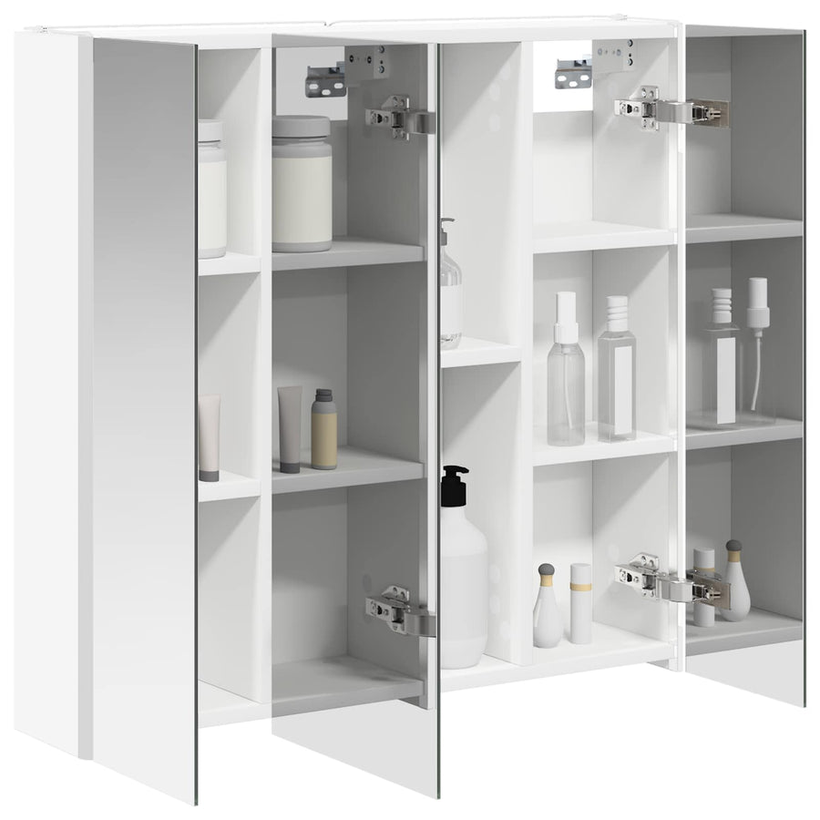 Badkamer spiegelkast Wit 73,5 x 15,5 x 70 cm Bewerkt hout