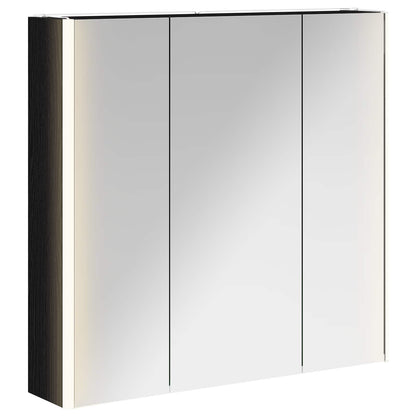 Badkamer spiegelkast met plank Zwart Eiken 73,5 x 15,5 x 70 cm