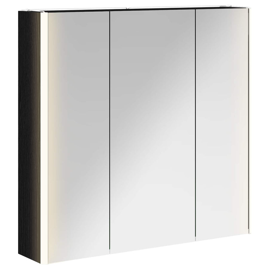 Badkamer spiegelkast met plank Zwart Eiken 73,5 x 15,5 x 70 cm