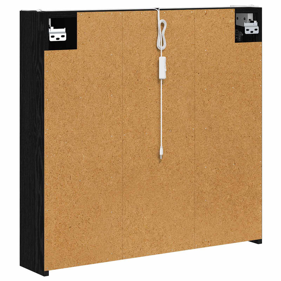 Badkamer spiegelkast met plank Zwart Eiken 73,5 x 15,5 x 70 cm