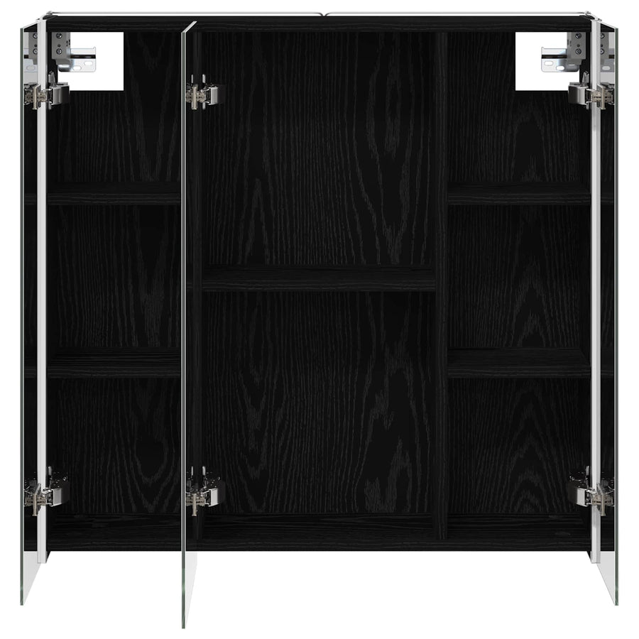 Badkamer spiegelkast met plank Zwart Eiken 73,5 x 15,5 x 70 cm