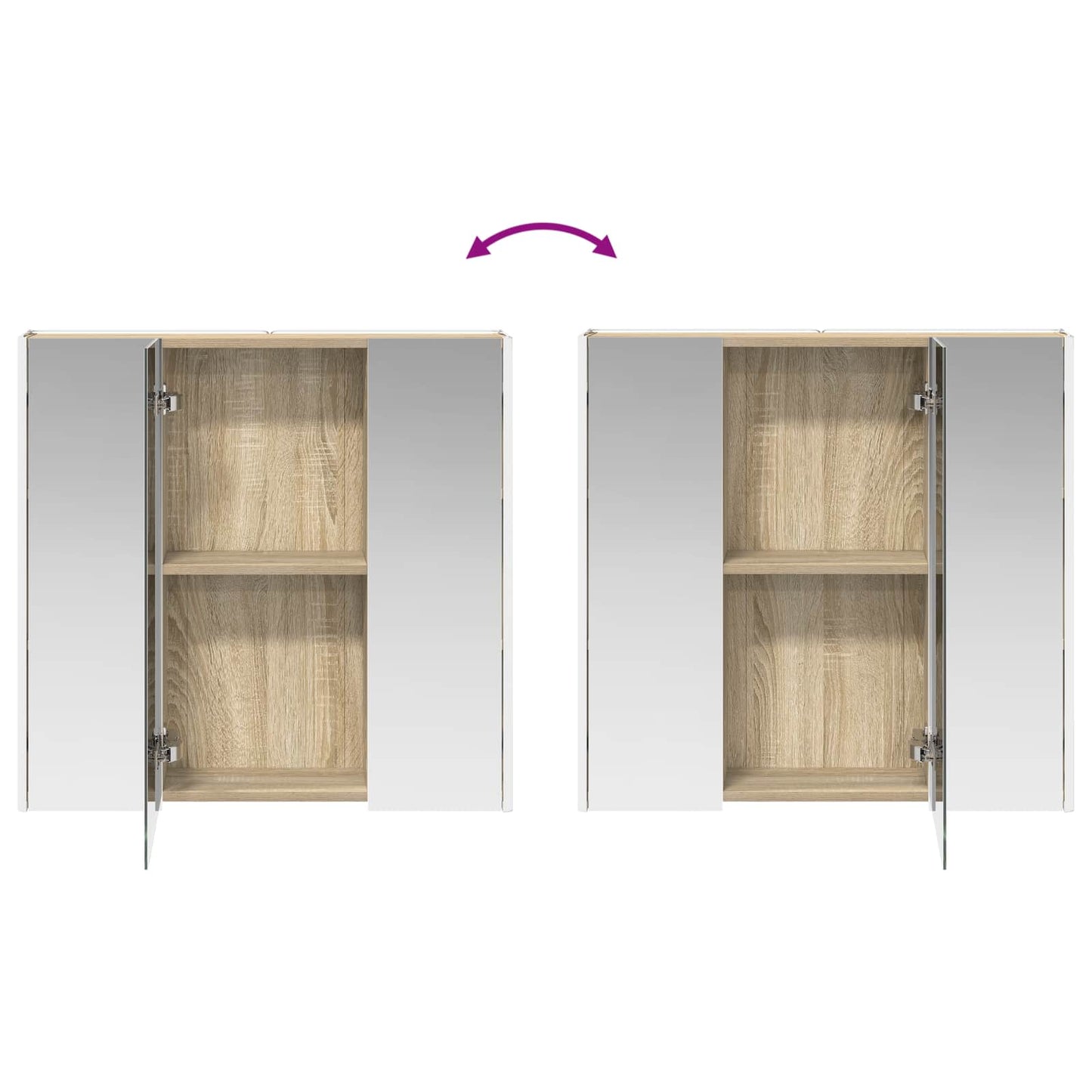 Badkamer spiegelkast met plank Sonoma Eiken 73,5 x 15,5 x 70 cm