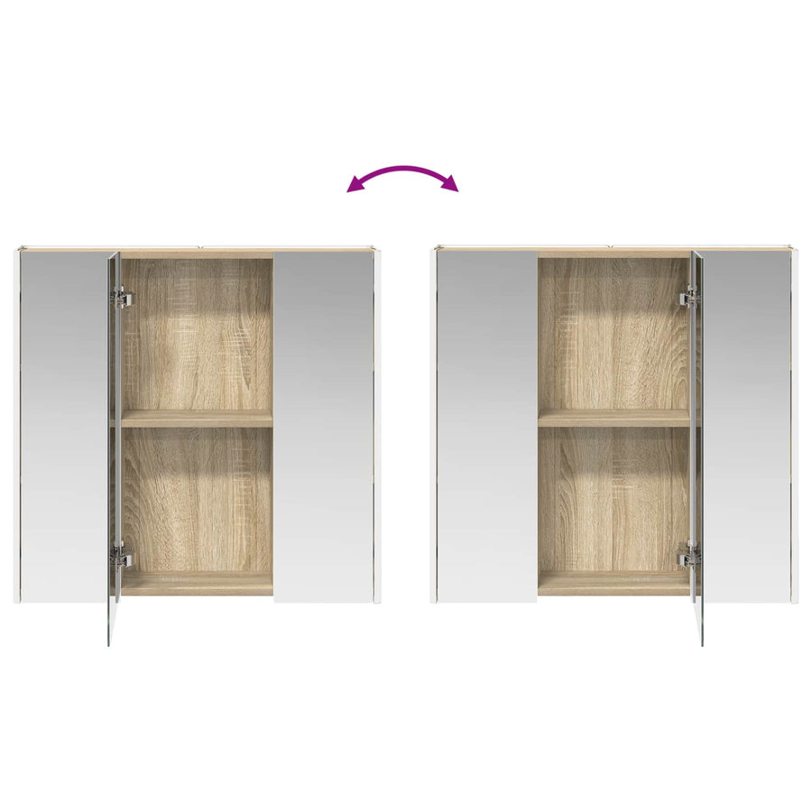 Badkamer spiegelkast met plank Sonoma Eiken 73,5 x 15,5 x 70 cm