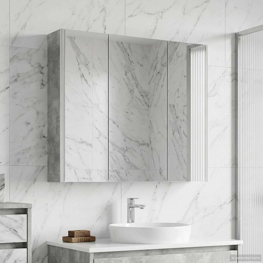 Badkamer spiegelkast met plank Beton Grijs 73,5 x 15,5 x 70 cm