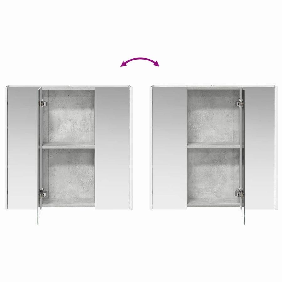 Badkamer spiegelkast met plank Beton Grijs 73,5 x 15,5 x 70 cm