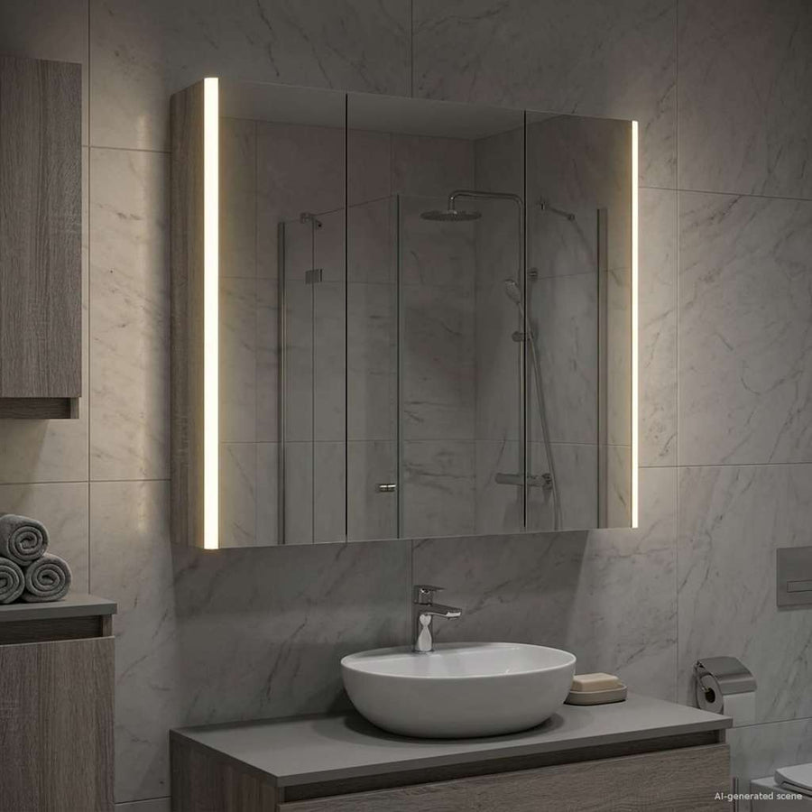 Badkamer spiegelkast met plank Grijs Sonoma 73,5 x 15,5 x 70 cm