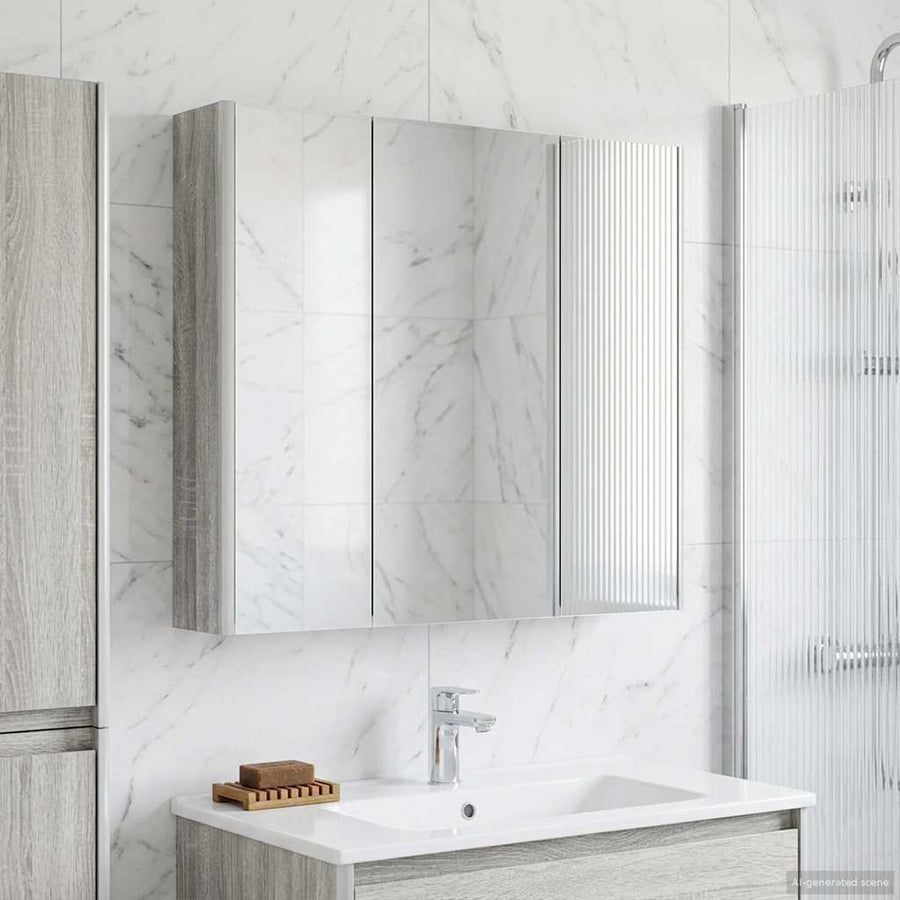 Badkamer spiegelkast met plank Grijs Sonoma 73,5 x 15,5 x 70 cm