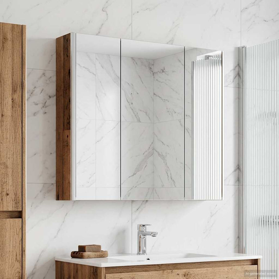 Badkamer spiegelkast Oudhout 73,5 x 15,5 x 70 cm Bewerkt hout