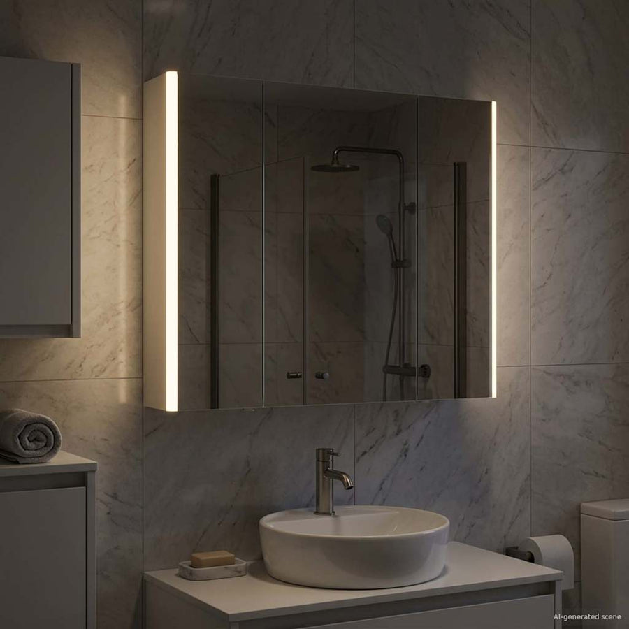 Badkamer spiegelkast voor Wit 83,5 x 15,5 x 70 cm Bewerkt hout