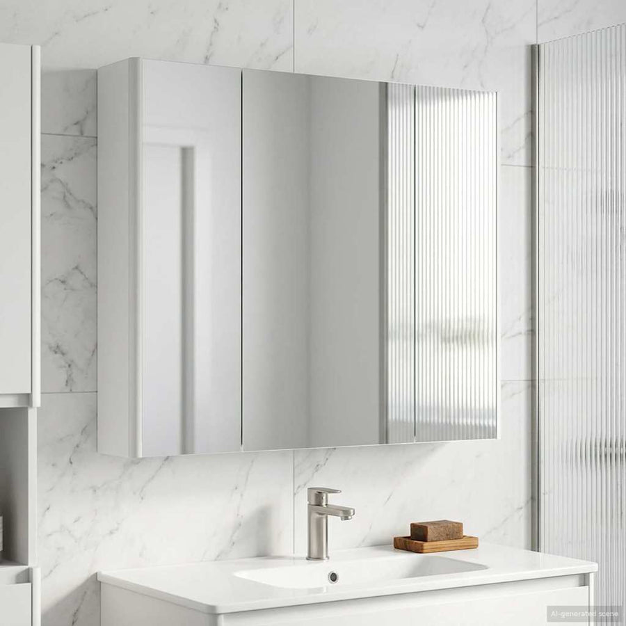 Badkamer spiegelkast voor Wit 83,5 x 15,5 x 70 cm Bewerkt hout