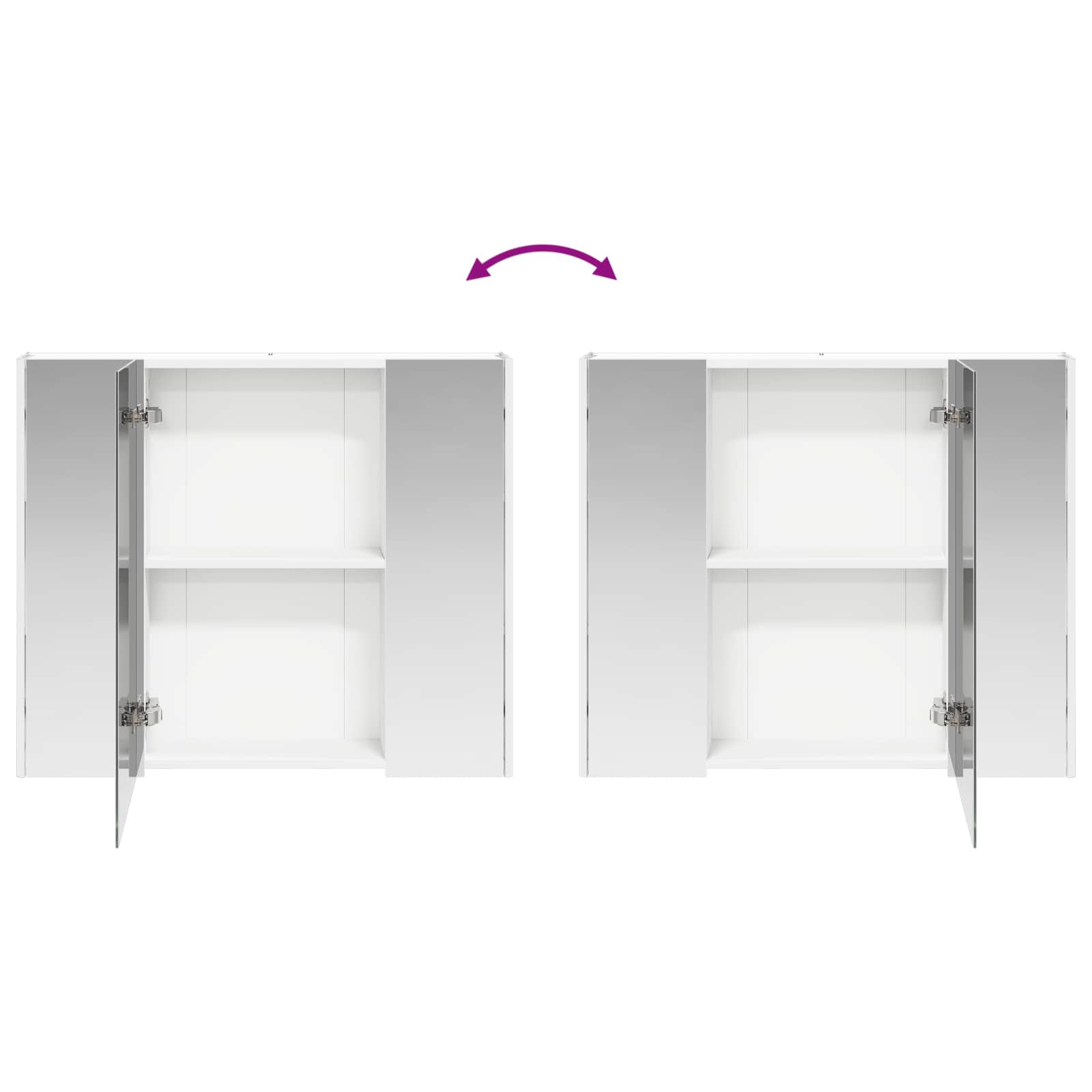 Badkamer spiegelkast voor Wit 83,5 x 15,5 x 70 cm Bewerkt hout