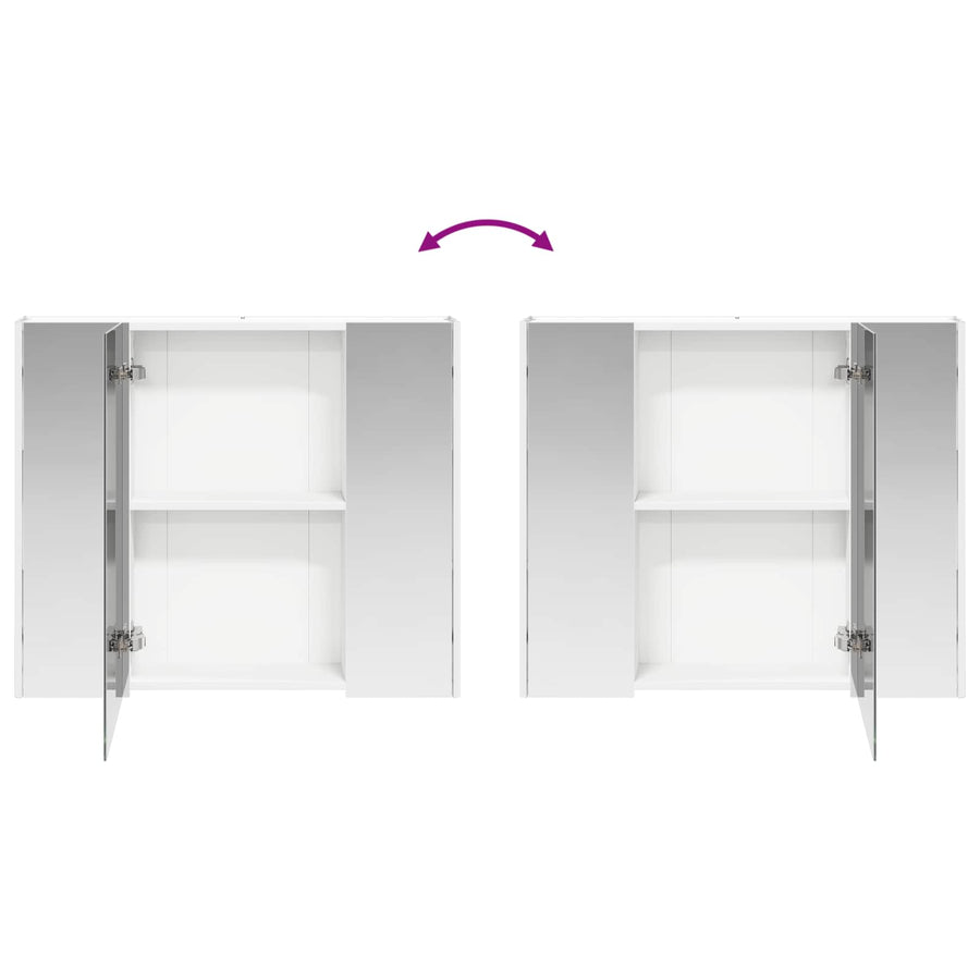 Badkamer spiegelkast voor Wit 83,5 x 15,5 x 70 cm Bewerkt hout