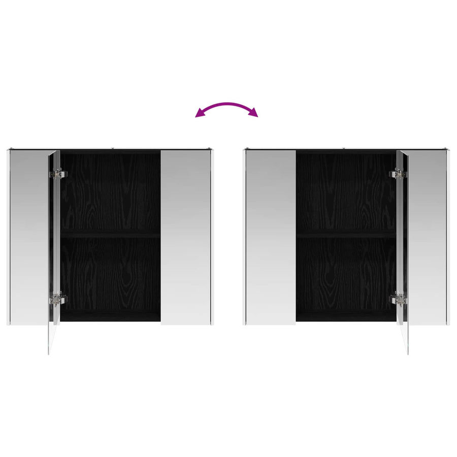 Badkamer spiegelkast Zwart Eiken 83,5 x 15,5 x 70 cm