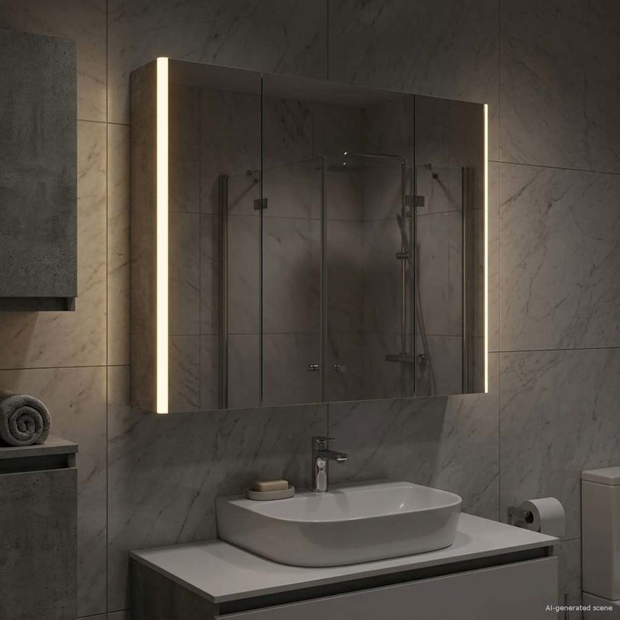 Badkamer spiegelkast Beton Grijs 83,5 x 15,5 x 70 cm