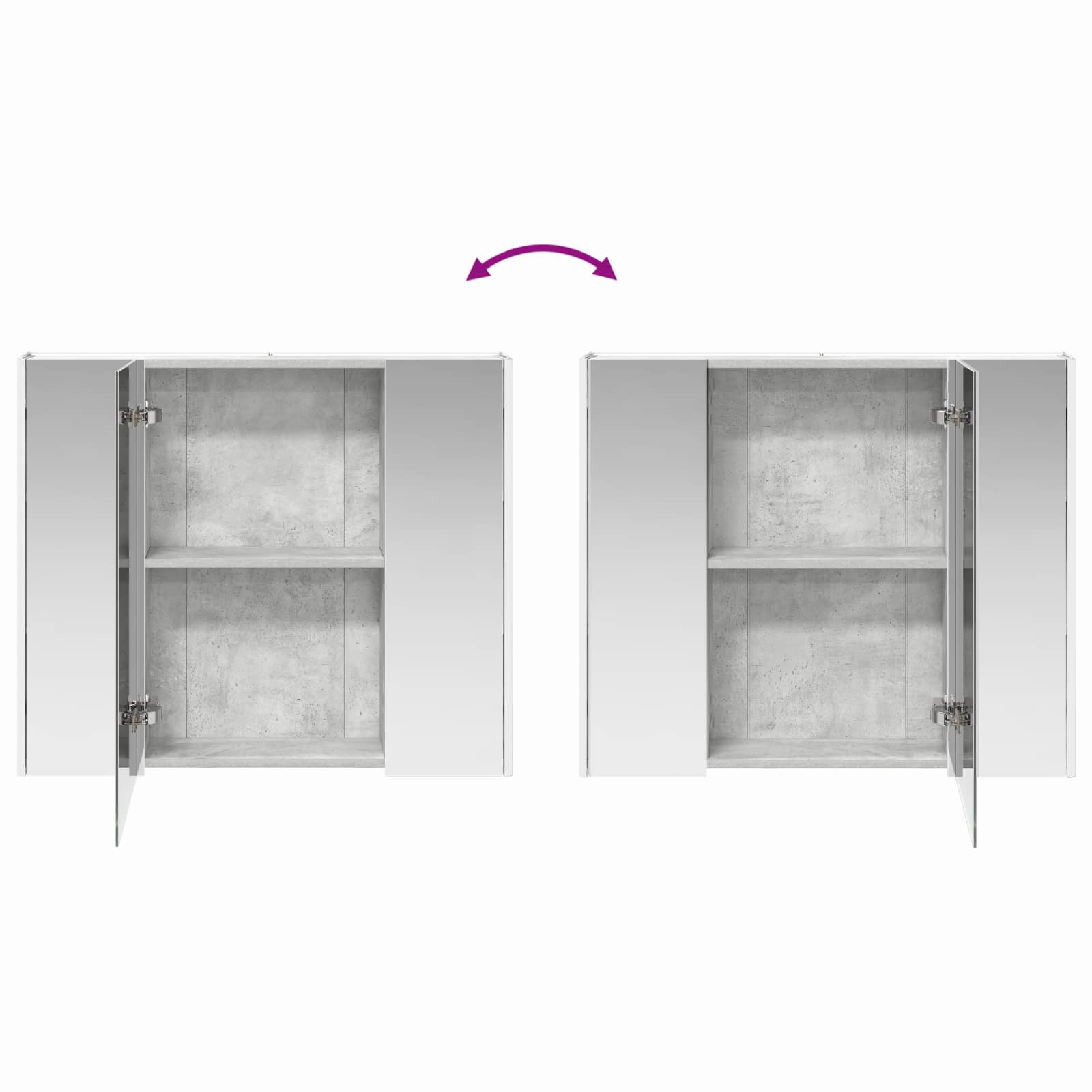 Badkamer spiegelkast Beton Grijs 83,5 x 15,5 x 70 cm