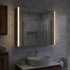 Badkamer spiegelkast gerookt eiken 83,5x15,5x70 cm