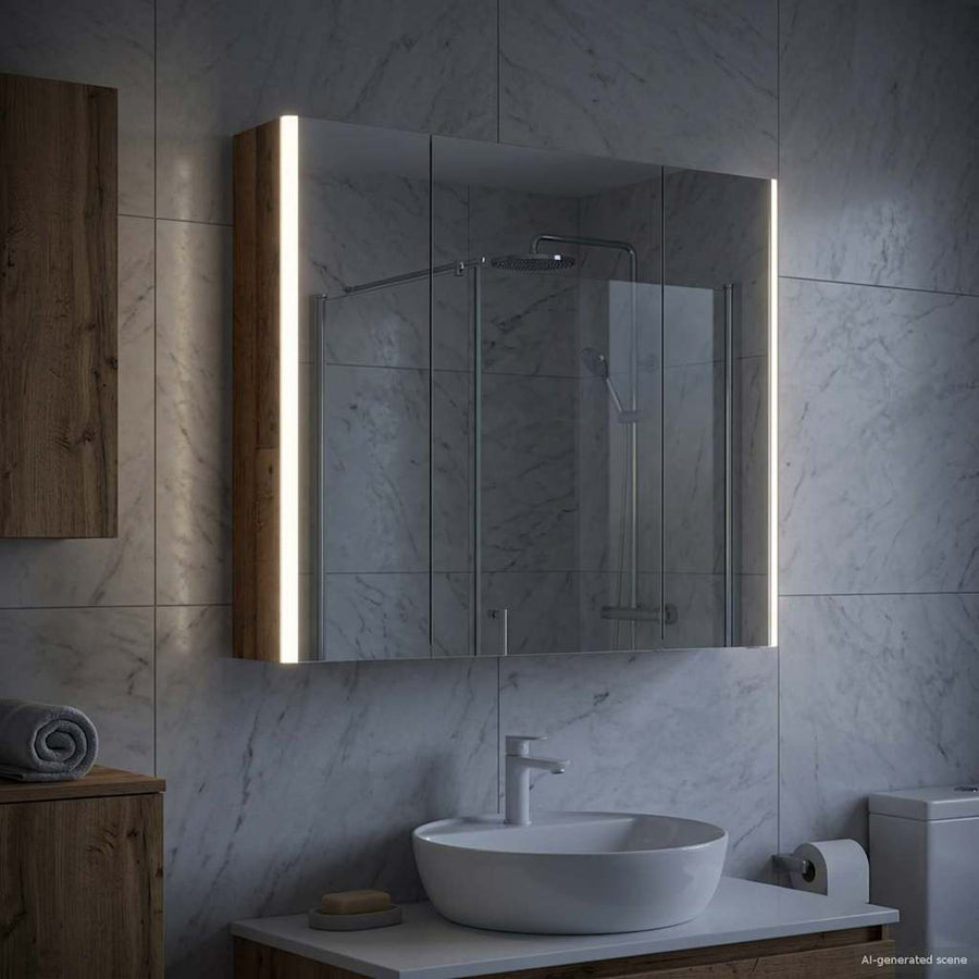 Badkamer spiegelkast Oudhout 83,5 x 15,5 x 70 cm Bewerkt hout