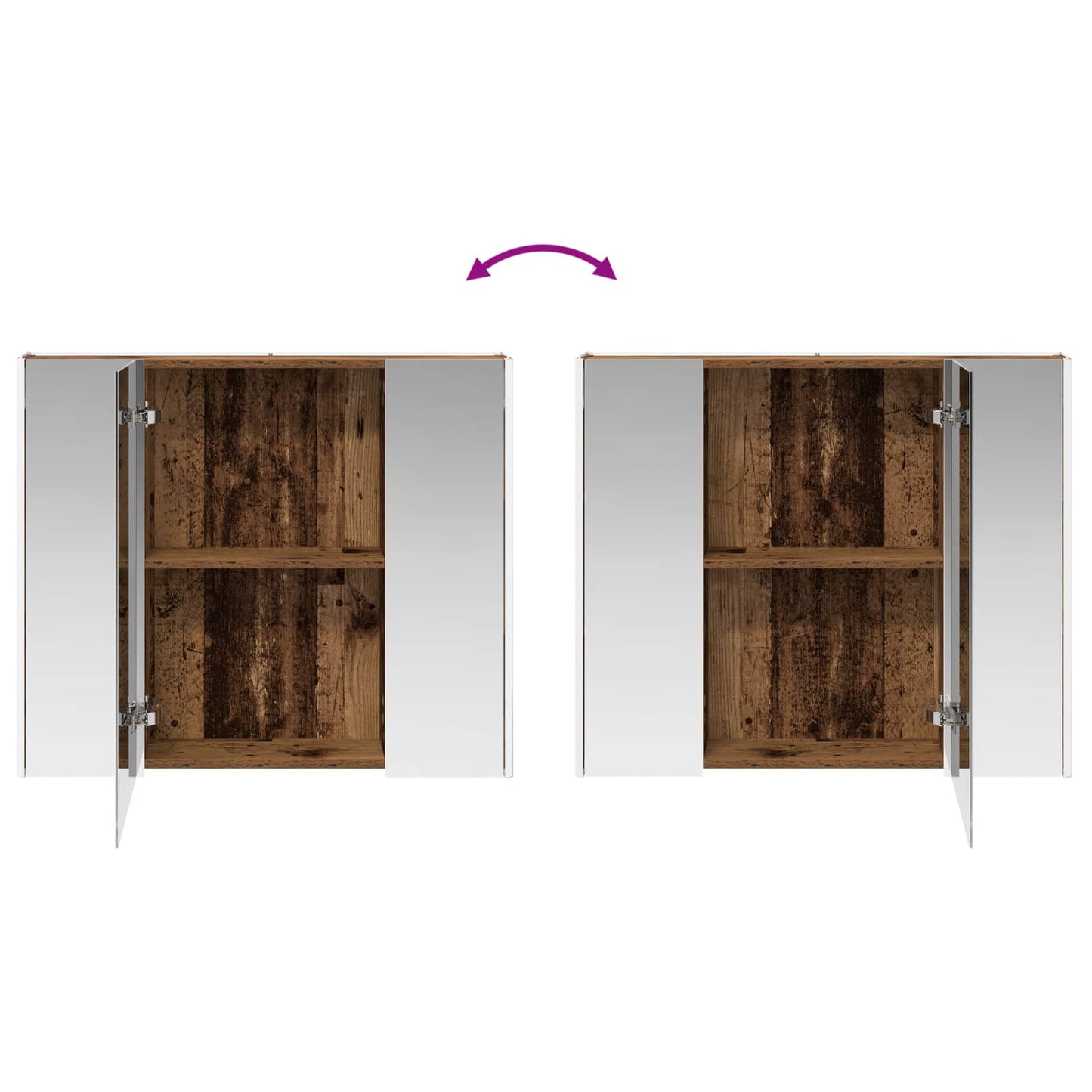 Badkamer spiegelkast Oudhout 83,5 x 15,5 x 70 cm Bewerkt hout